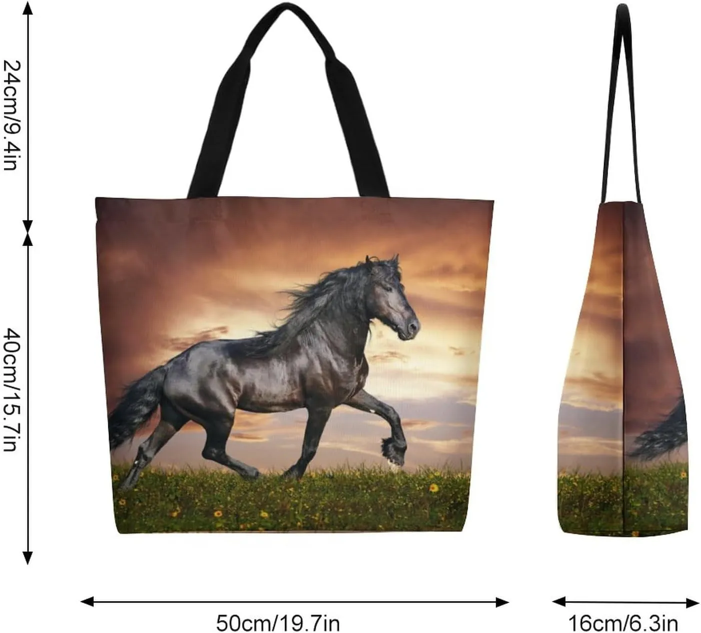 Canvas Tote Bag - Large Women's Casual Shoulder Handbag - Reusable Beach & Shopping Grocery Bag for Outdoors