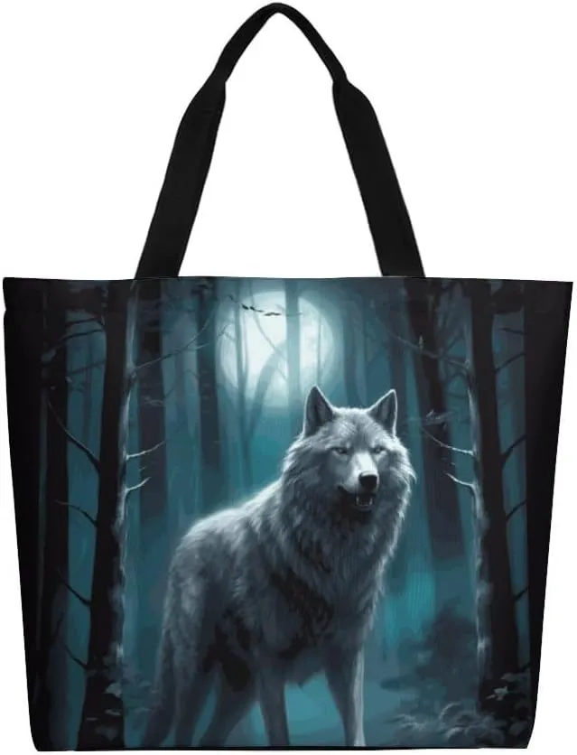 Canvas Tote Bag - Large Women's Casual Shoulder Handbag - Reusable Beach & Shopping Grocery Bag for Outdoors