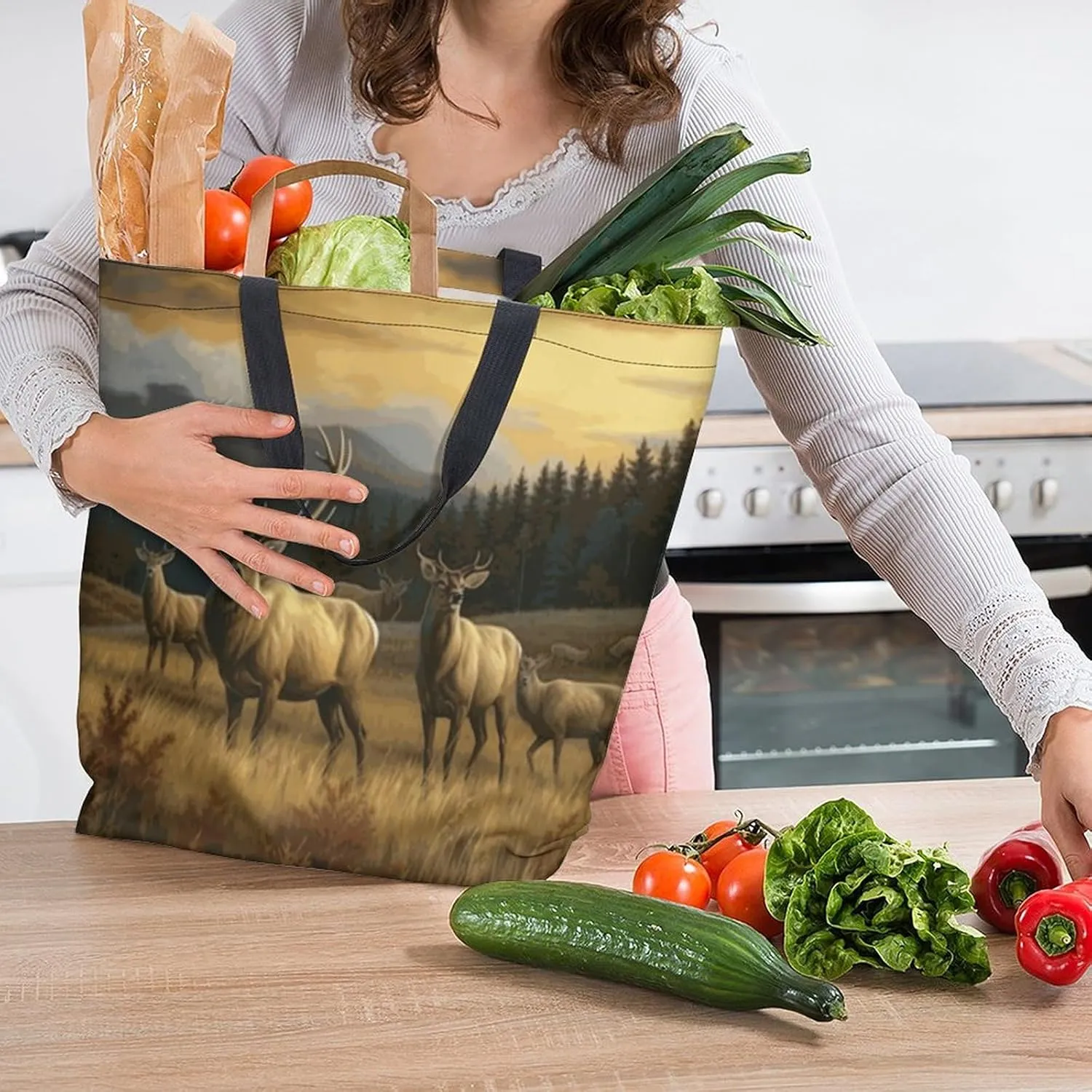 Canvas Tote Bag - Large Women's Casual Shoulder Handbag - Reusable Beach & Shopping Grocery Bag for Outdoors