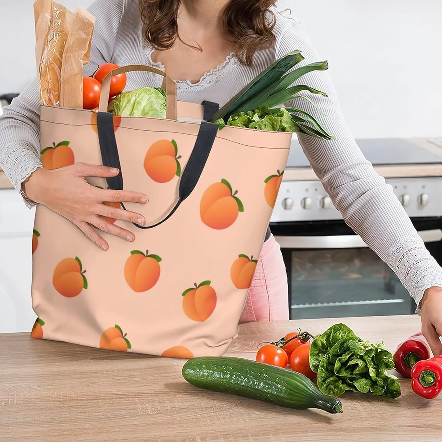 Canvas Tote Bag - Large Women's Casual Shoulder Handbag - Reusable Beach & Shopping Grocery Bag for Outdoors