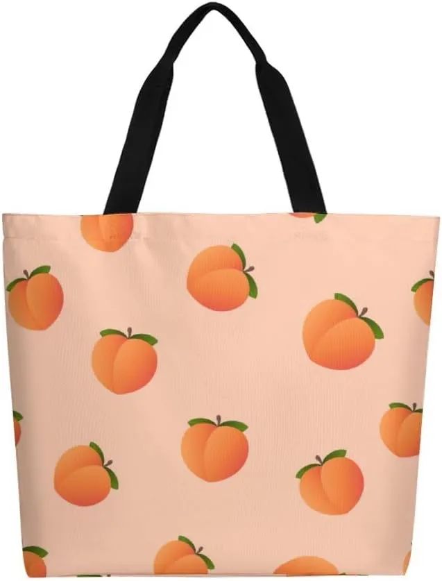 Canvas Tote Bag - Large Women's Casual Shoulder Handbag - Reusable Beach & Shopping Grocery Bag for Outdoors