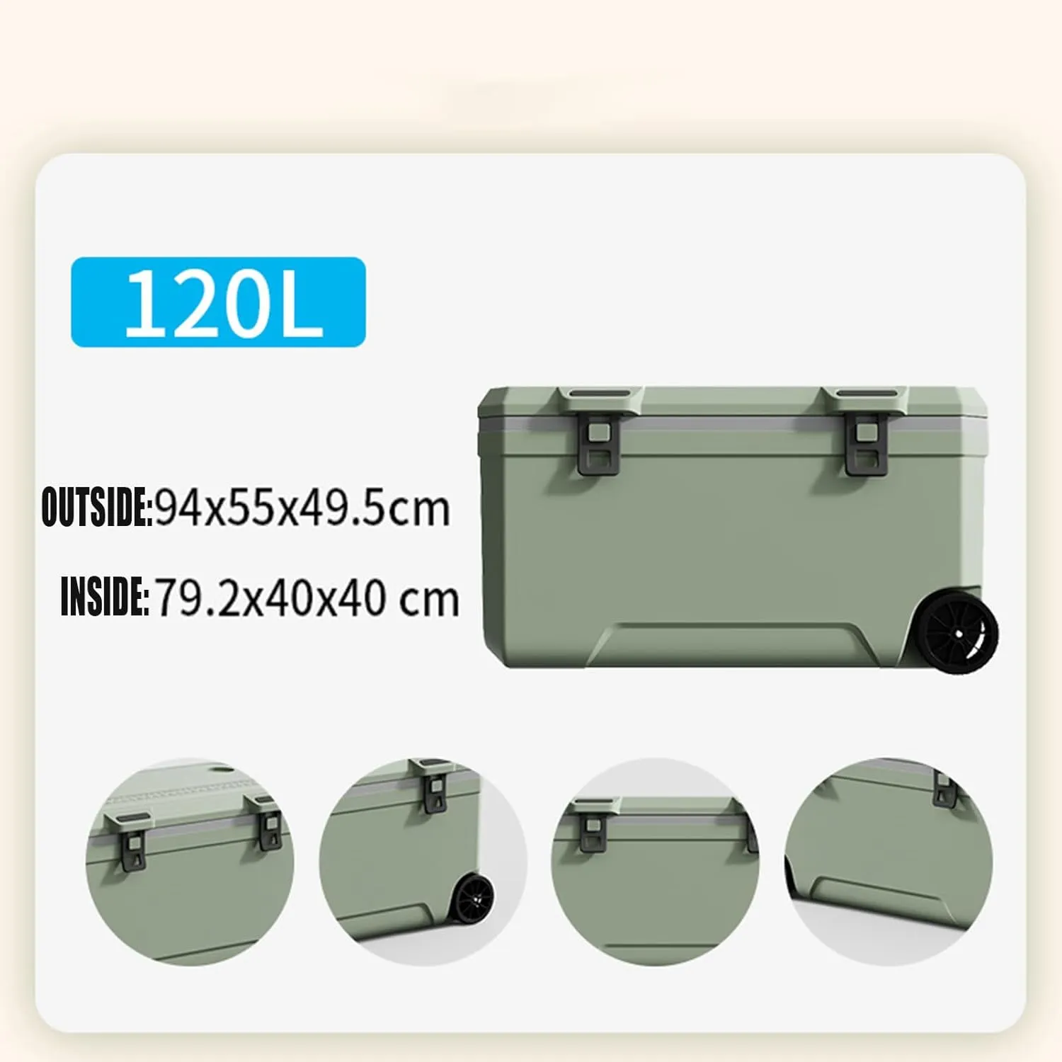 Car Camping Coolers for Volkswagen ID.4/Nivus/Atlas/GLI Jetta A6/Polo, Waterproof Portable Cooler, Leak Proof Picnic Insulated Bag, Ultra-Light Premium Ice Chest Box,A-Green-120L