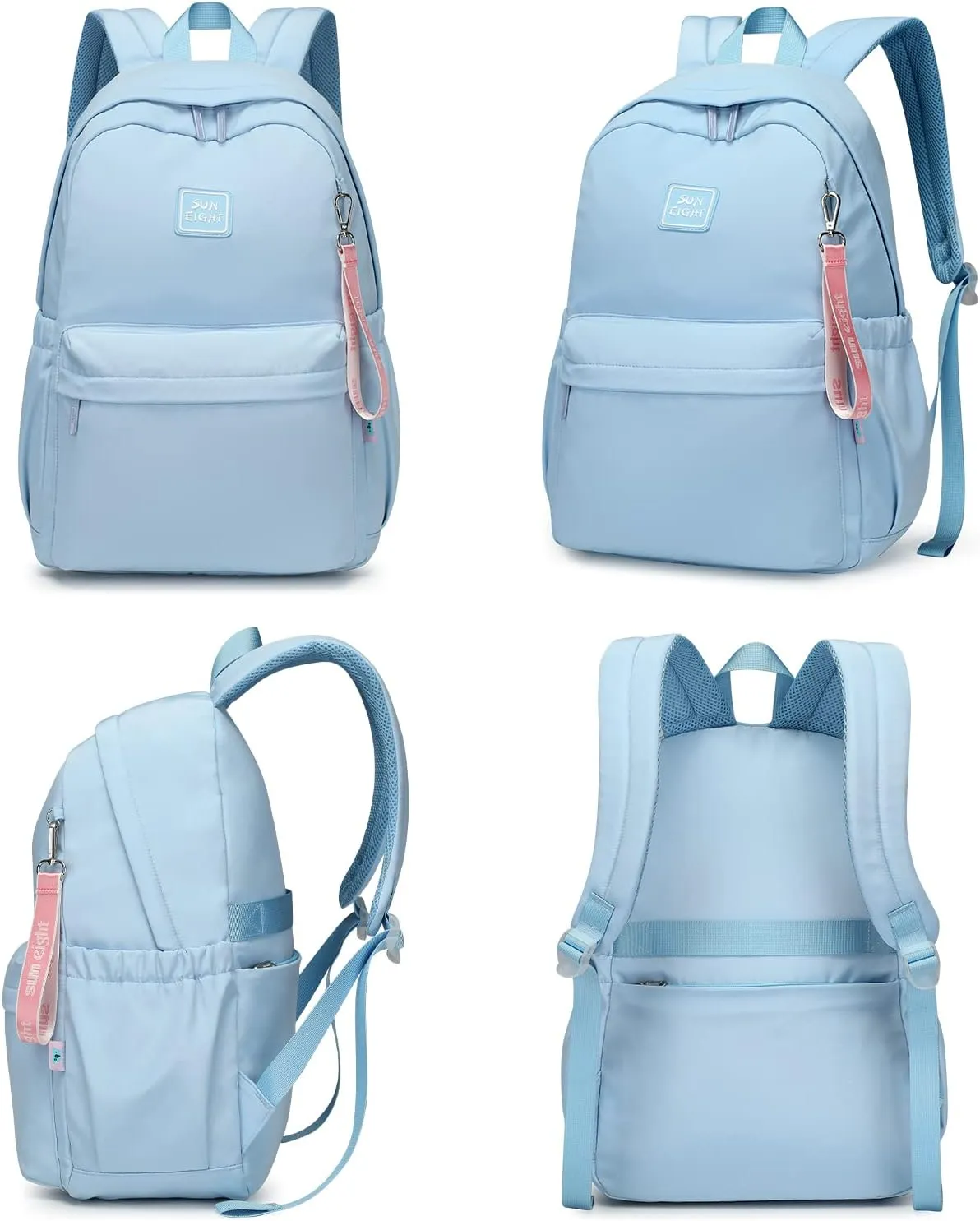 Caran·Y 26L Waterproof Kids Backpack with Large Capacity-Lightweight School Bookbag for Boys Girls Ages 3-13,Multi-Pocket Medium Backpack for Travel(Aqua Blue)