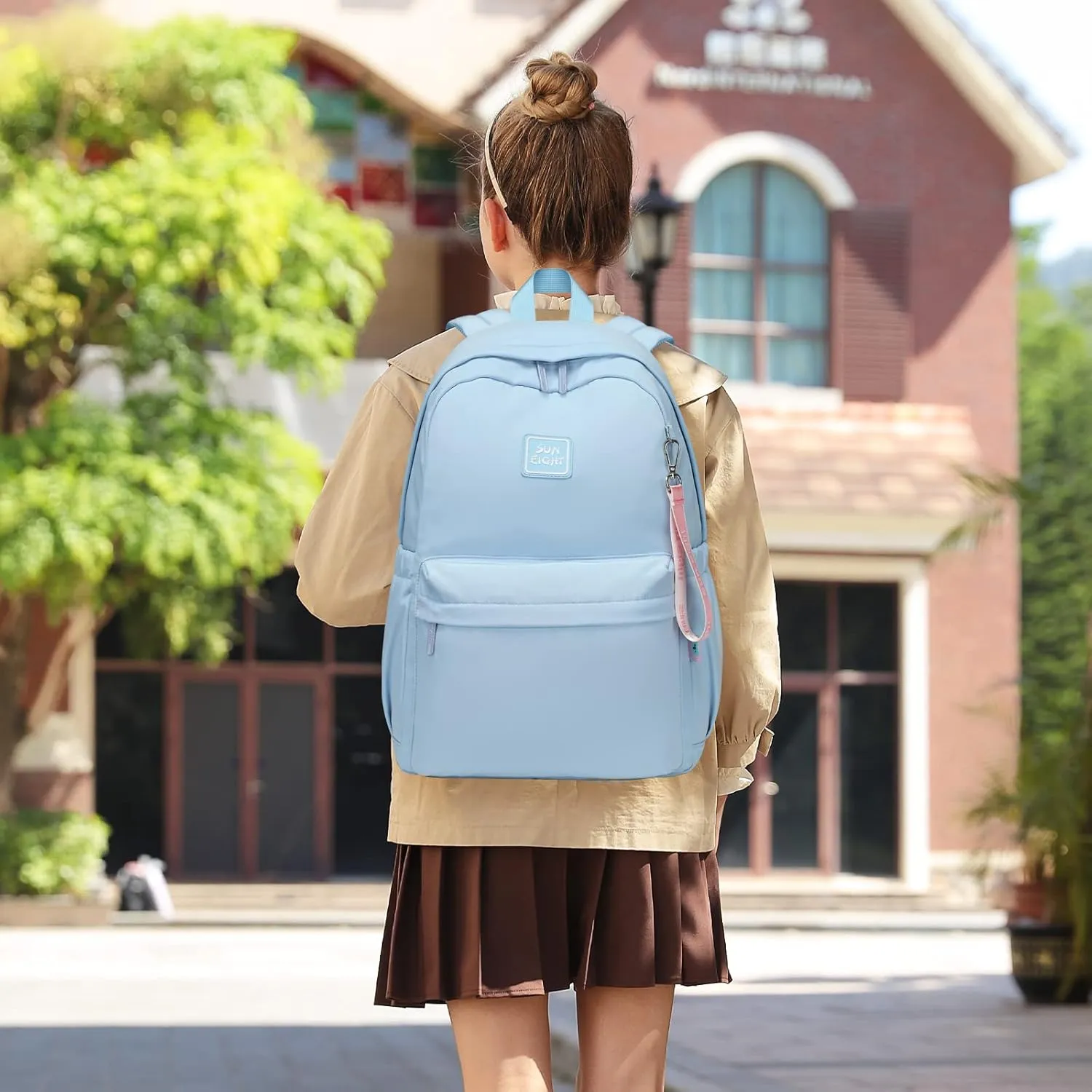 Caran·Y 26L Waterproof Kids Backpack with Large Capacity-Lightweight School Bookbag for Boys Girls Ages 3-13,Multi-Pocket Medium Backpack for Travel(Aqua Blue)