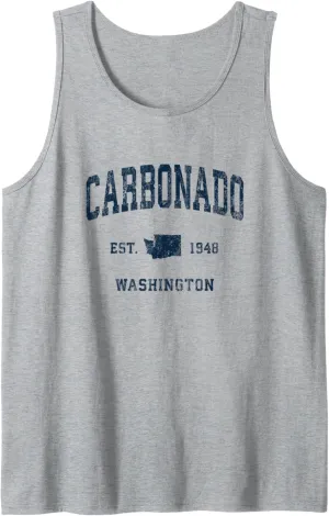 Carbonado Washington WA Vintage Athletic Navy Sports Design Tank Top