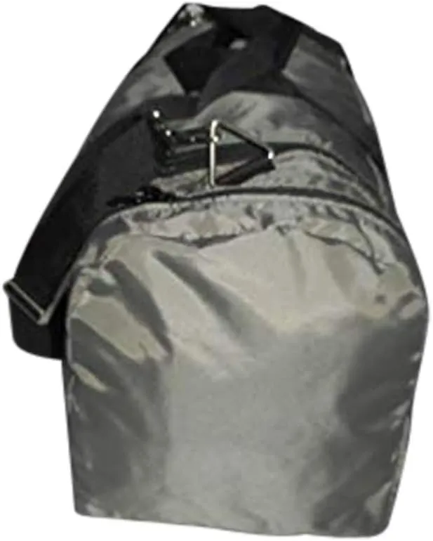 Carry on size weekend bag, Main compartment and two end pockets, Made in USA. (Gray)