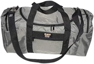 Carry on size weekend bag, Main compartment and two end pockets, Made in USA. (Gray)