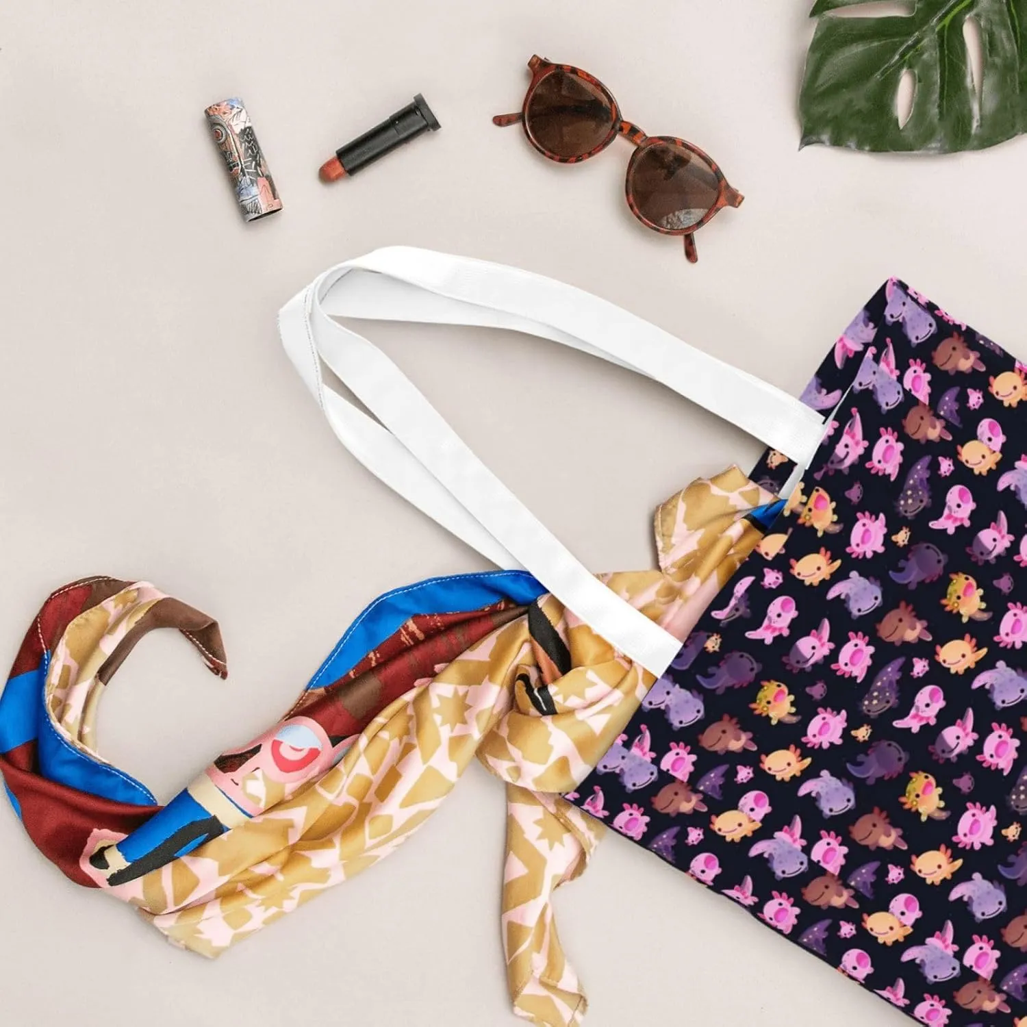Cartoon Tractors Truck Pattern Tote Bag Reusable Shoulder Tote Bag For Women Lady Vacation, Shopping, Work