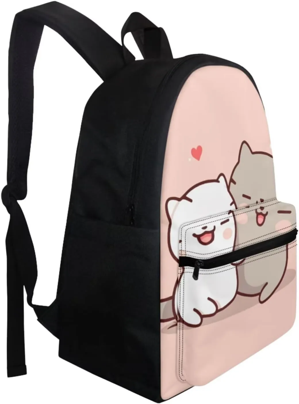 Cat Couple 3 Piece Backpack Set for Girls Boys 8-10 Insulated Lunch Box Cute Pencil Case Daypack Shoulder Bags Kids School Backpack Set with Lunch Bag Will Surely Shine at School