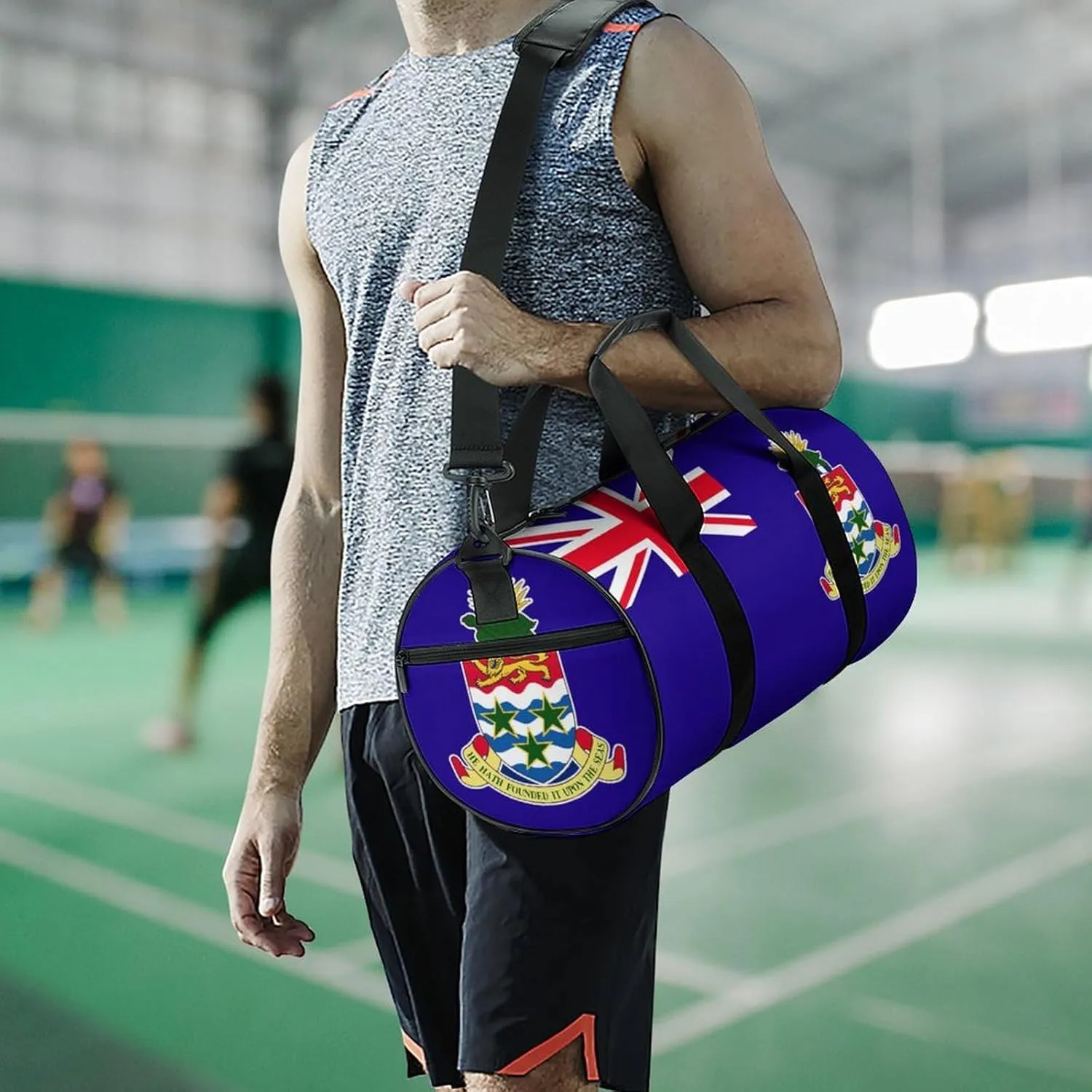 Cayman Lslands Flag Sports Gym Bag for Boys Girls with Wet Pocket Travel Duffel Tote