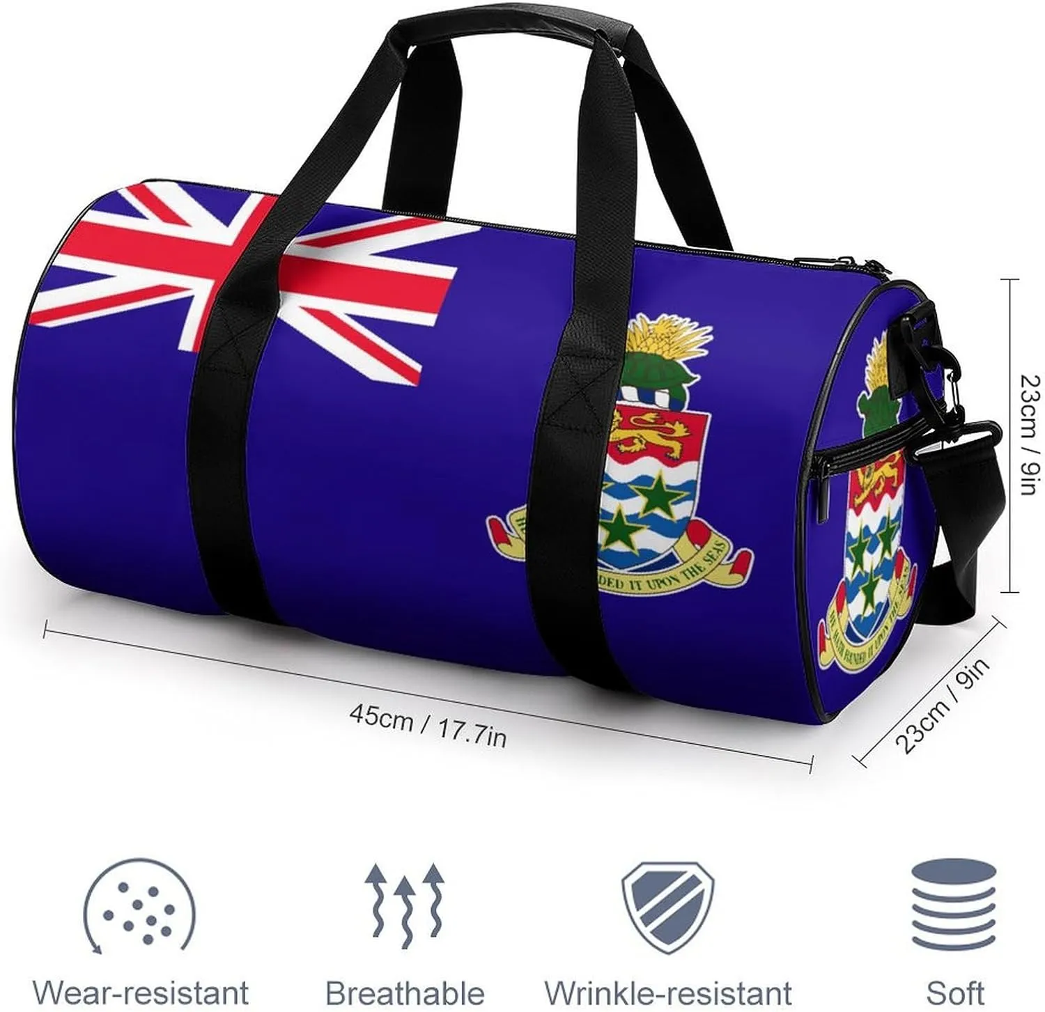 Cayman Lslands Flag Sports Gym Bag for Boys Girls with Wet Pocket Travel Duffel Tote