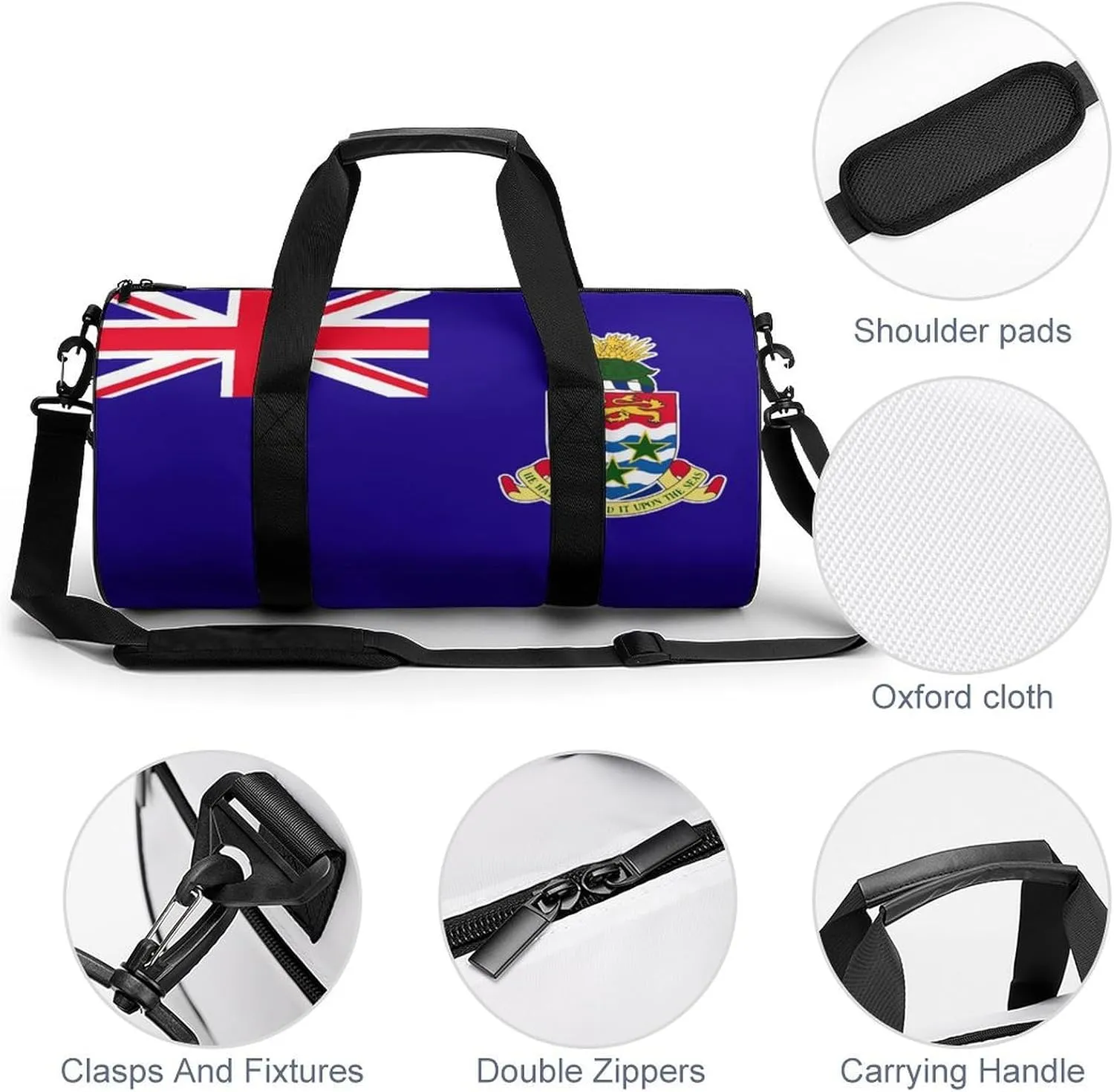 Cayman Lslands Flag Sports Gym Bag for Boys Girls with Wet Pocket Travel Duffel Tote