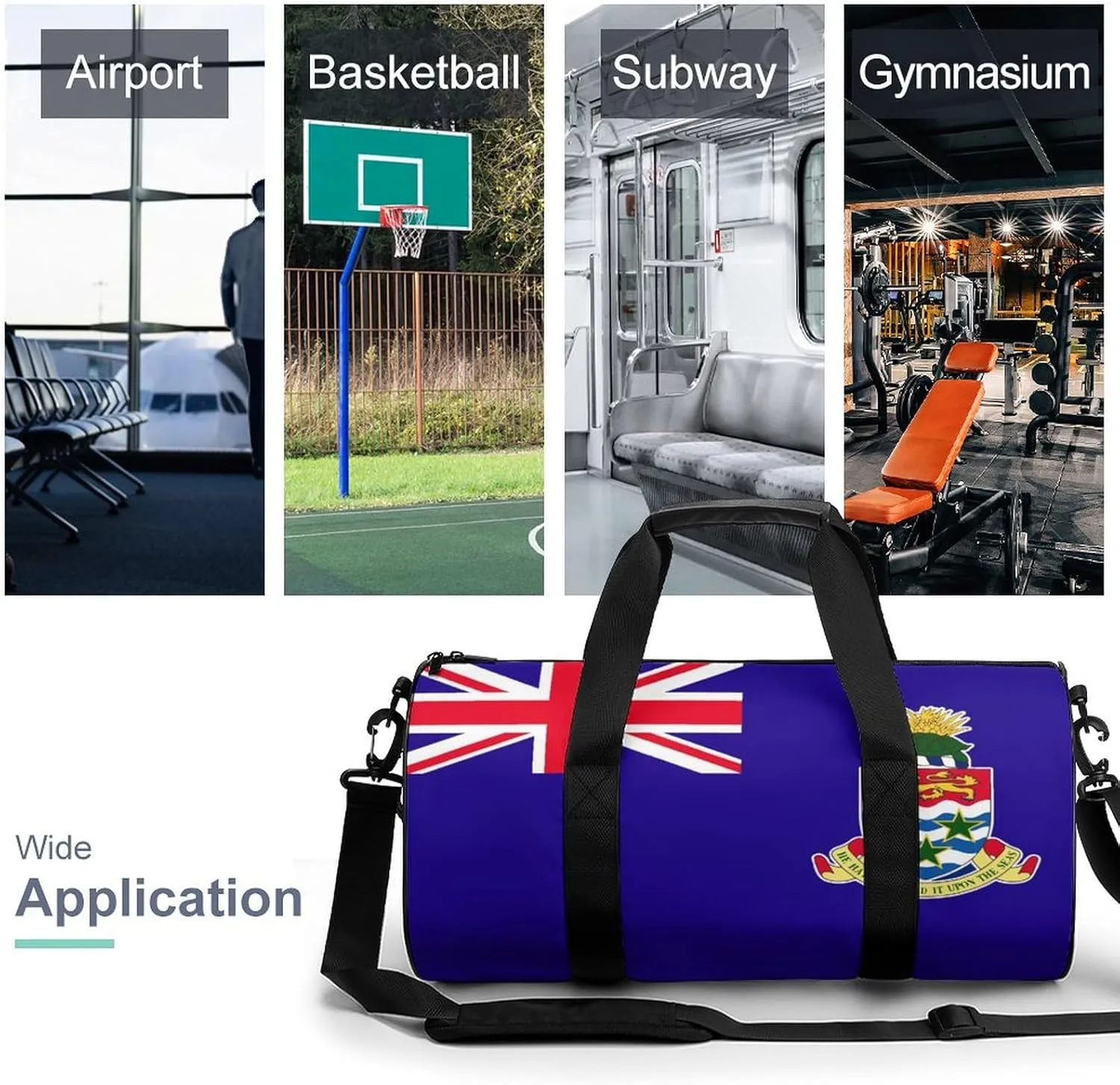 Cayman Lslands Flag Sports Gym Bag for Boys Girls with Wet Pocket Travel Duffel Tote