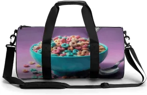 Cereal in Bowl Sport Gym Duffle Travel Bag for Women Men Overnight Weekender Bag with Shoe Compartment,Wet Pocket, 17.7in/9in/9in, style-3