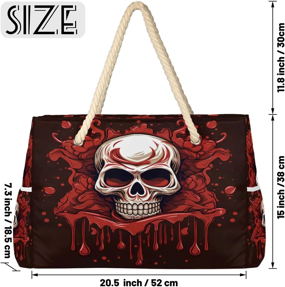 cfpolar Large Beach Bag, Waterproof Sandproof Beach Tote Bag with Zipper