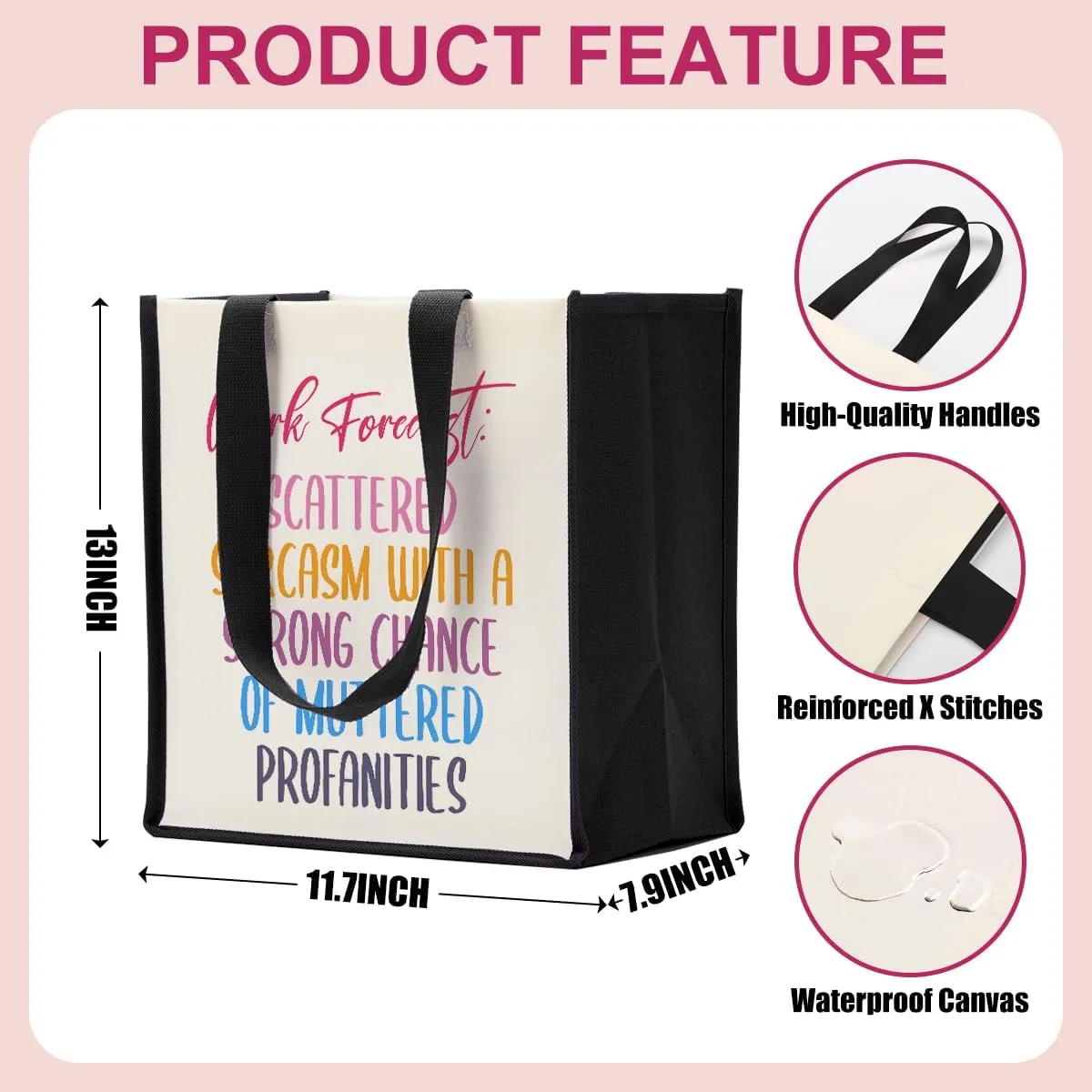 Chaos Coordinator Coworker Gifts for Women, Office Gifts for Boss Therapist Birthday Waterproof Canvas Tote Bag