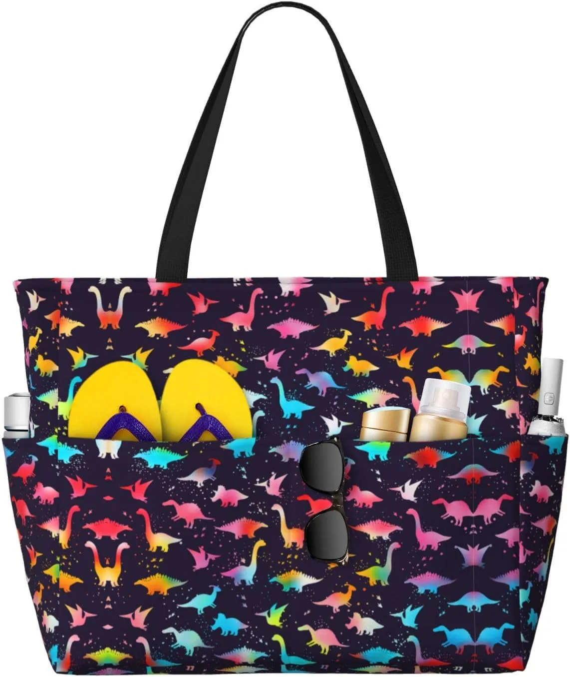 CHAOS MONKEY Women Large Beach Bag Sandproof Waterproof Travel Weekender Foldable Tote Bag for Pool Vacation Gym