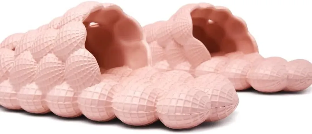 Cheval Unisex Bubble Slides for Kids, Massage Golf Ball Shoes Slides, Funny Lychee Bubble Slippers for Spa, Bedroom, Gym, Shower, Beach,Bath