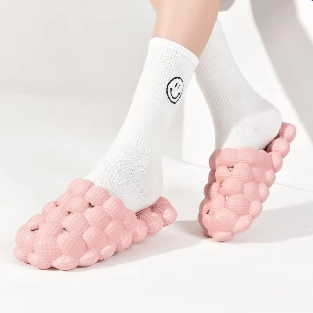 Cheval Unisex Bubble Slides for Kids, Massage Golf Ball Shoes Slides, Funny Lychee Bubble Slippers for Spa, Bedroom, Gym, Shower, Beach,Bath