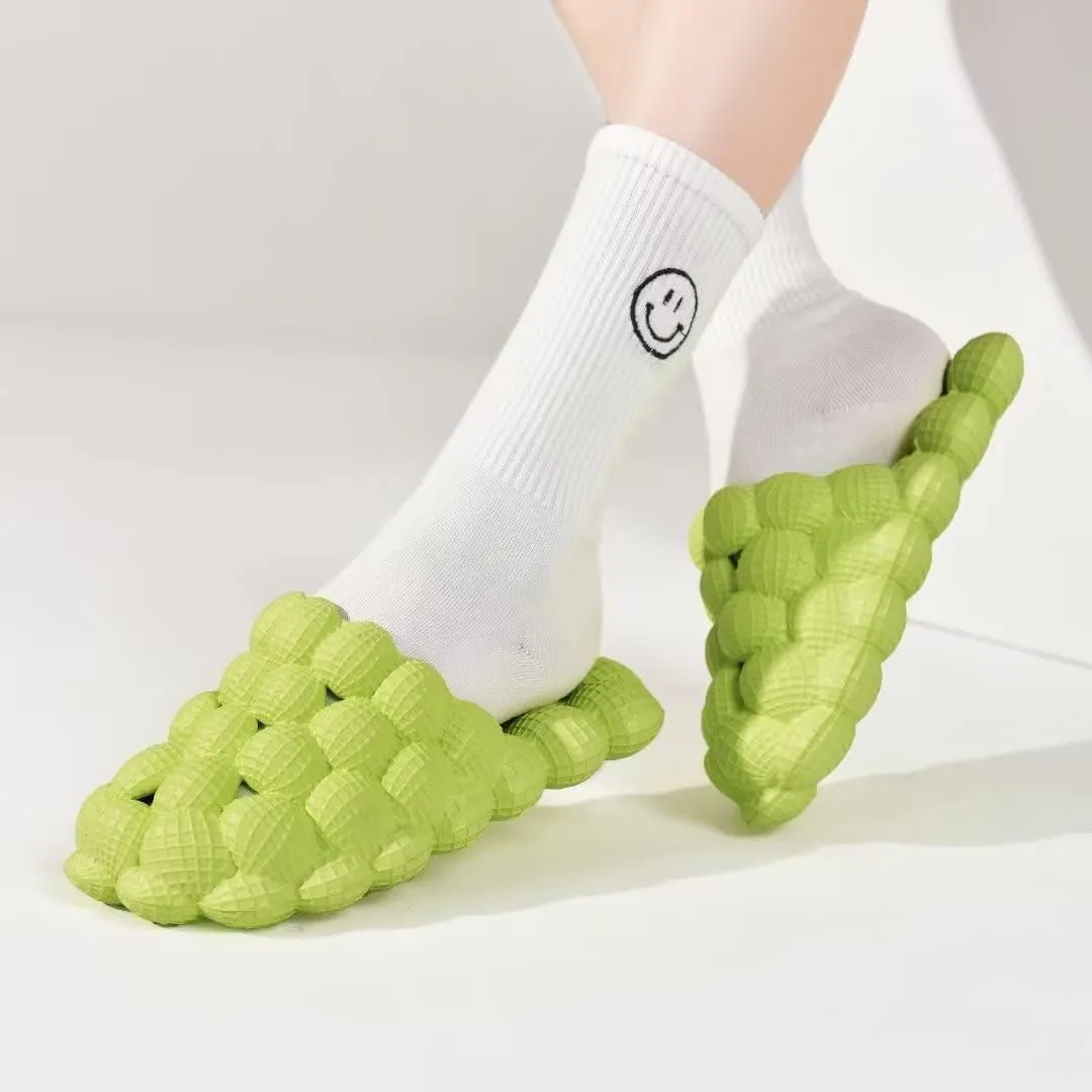 Cheval Unisex Bubble Slides for Kids, Massage Golf Ball Shoes Slides, Funny Lychee Bubble Slippers for Spa, Bedroom, Gym, Shower, Beach,Bath