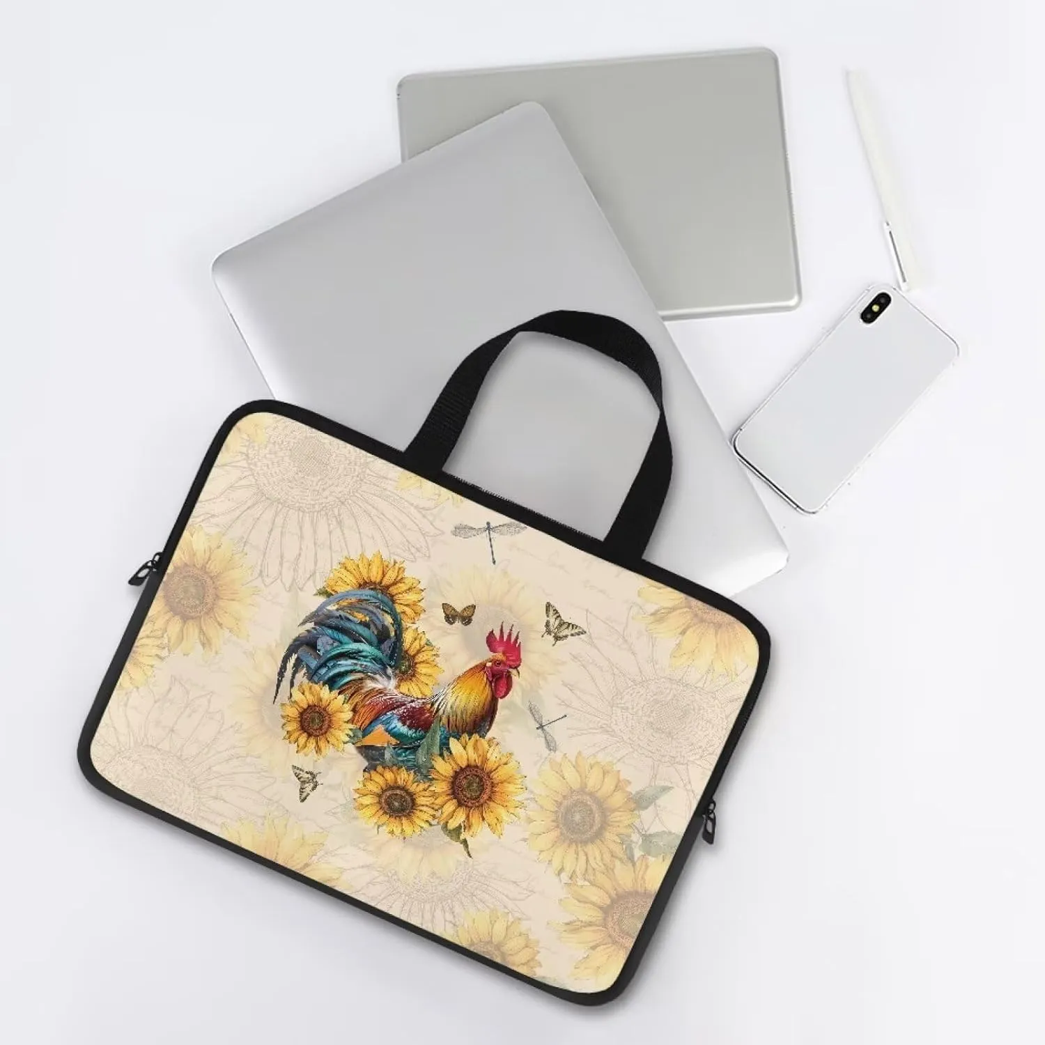 Chicken Slim Portable Monitor Protective Cover with Top Handle Laptop Case 17 Inch Laptop Handbag for Daily Office Use Traveling Computer Carrying Bag Laptop Sleeve