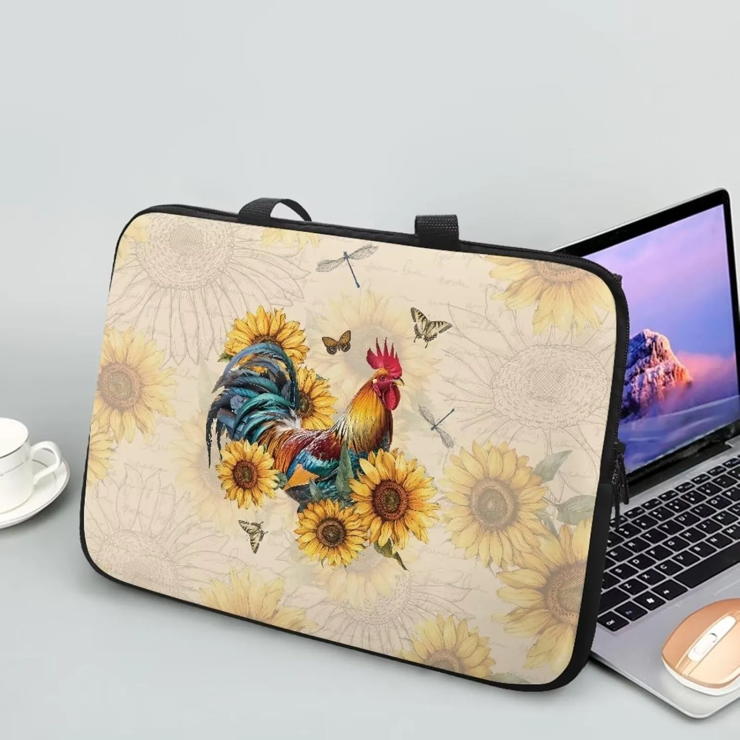 Chicken Slim Portable Monitor Protective Cover with Top Handle Laptop Case 17 Inch Laptop Handbag for Daily Office Use Traveling Computer Carrying Bag Laptop Sleeve