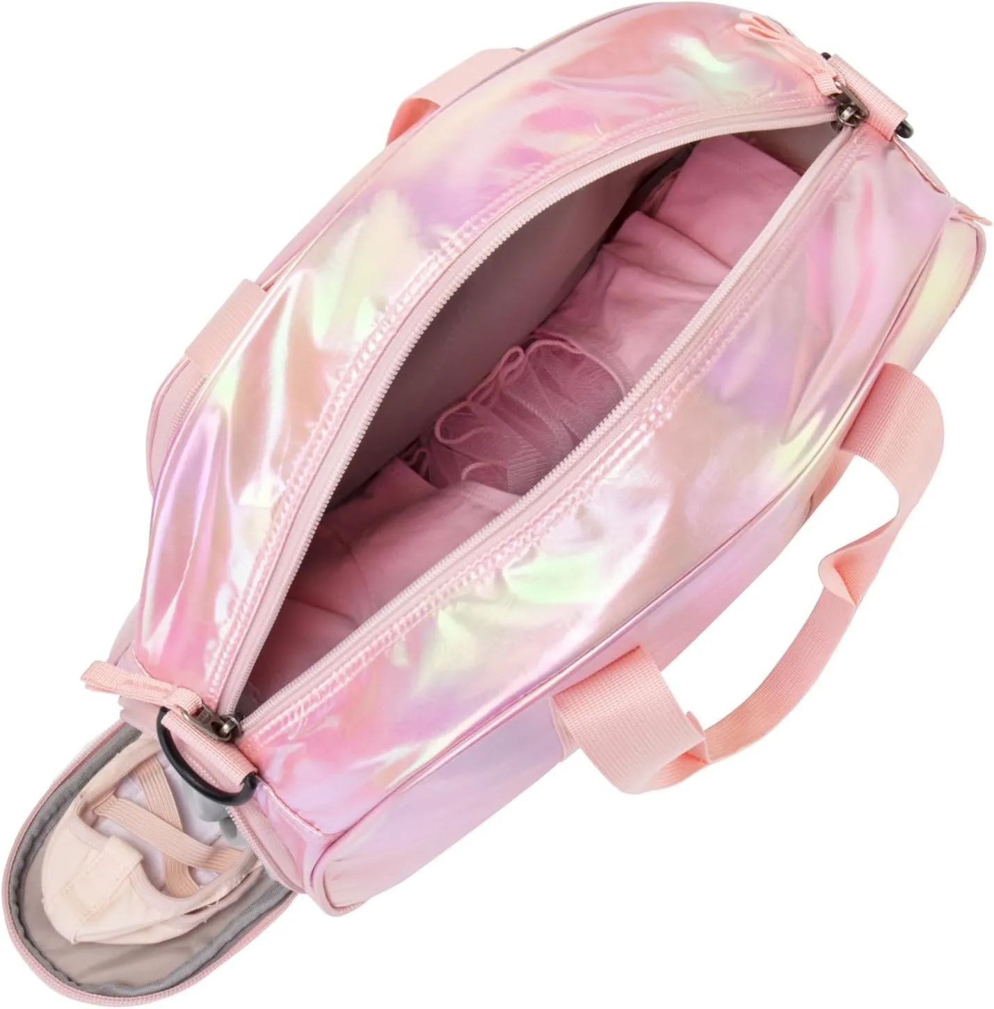 Choco Mocha Dance Bag for Toddler Girls Ballet Bags for Girls 4-6 6-8 With Shoe Compartment, Orange Pink
