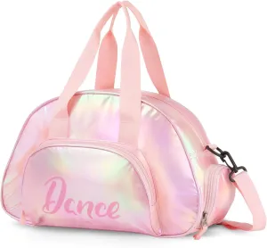 Choco Mocha Dance Bag for Toddler Girls Ballet Bags for Girls 4-6 6-8 With Shoe Compartment, Orange Pink