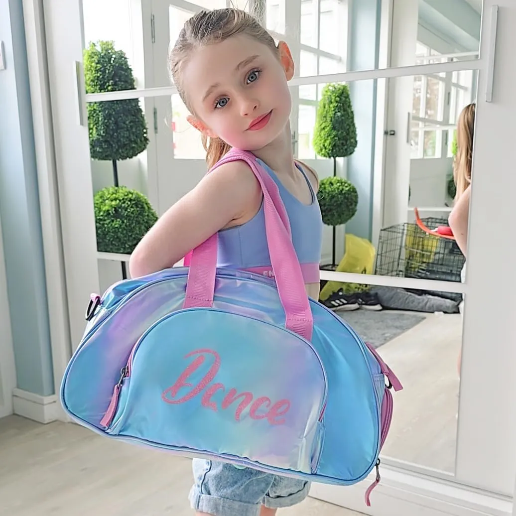 Choco Mocha Dance Bag for Toddler Girls Ballet Bags for Girls 4-6 6-8 With Shoe Compartment, Orange Pink