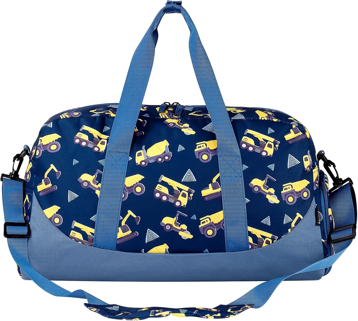 Choco Mocha Kids Duffle Bag - Boys Travel Bag with Shoe Compartment - Blue
