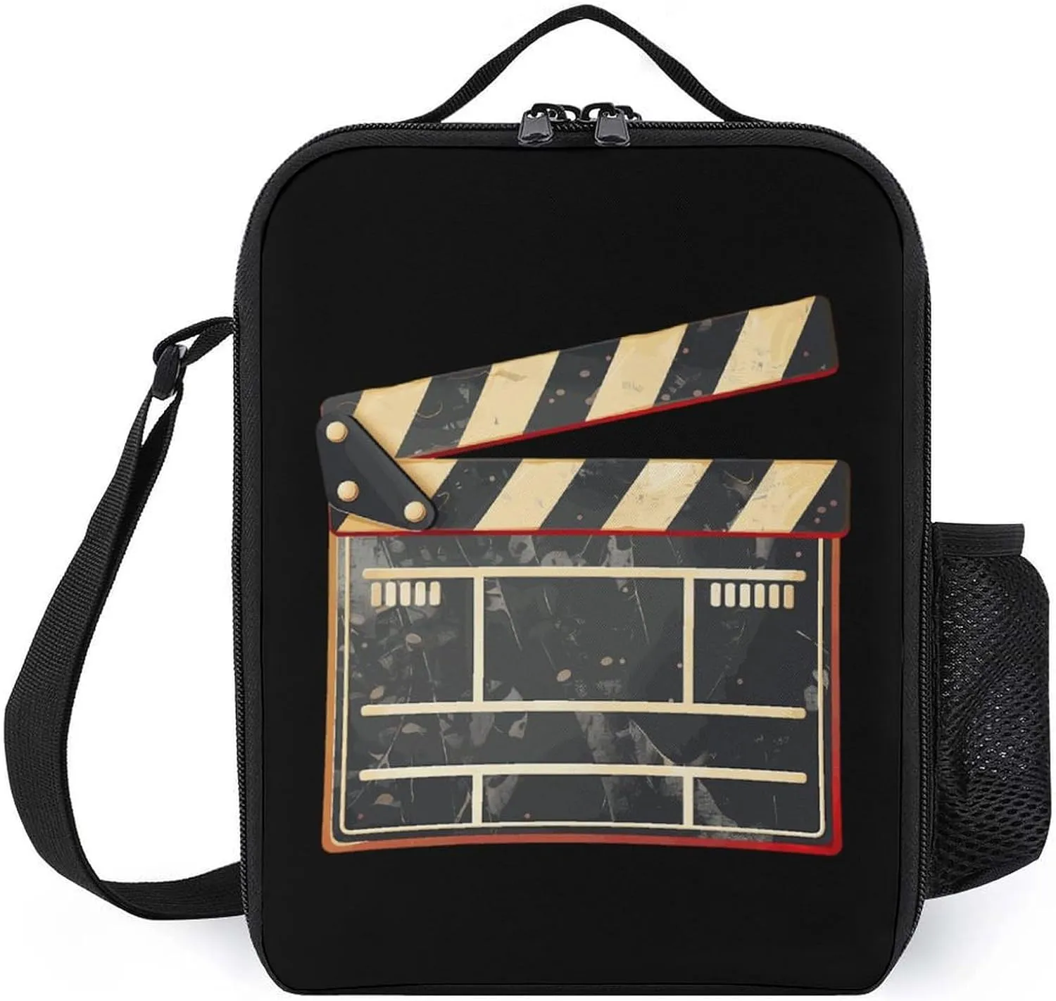 Cinema Clapper Board Insulated Lunch Bag Portable Lunch Box Lunch Tote Bag with Shoulder Strap for Work Travel