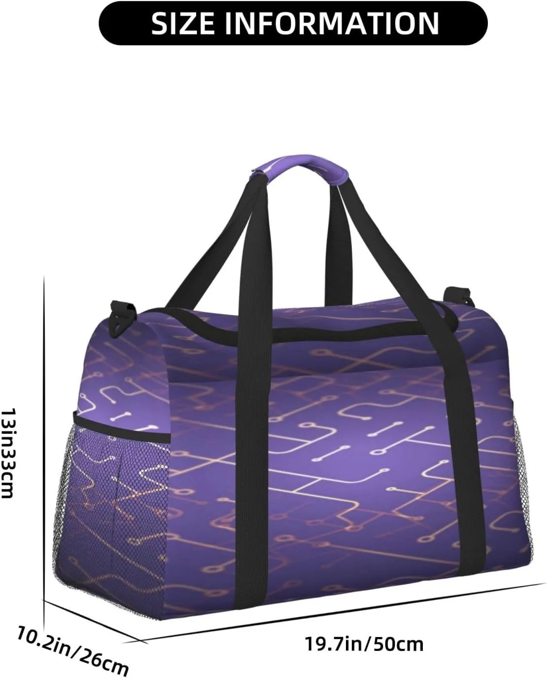 Circuit Board Travel Duffel Bag Large Foldable Waterproof Overnight Bag For Beach Swim Bags Pool Sports Gym