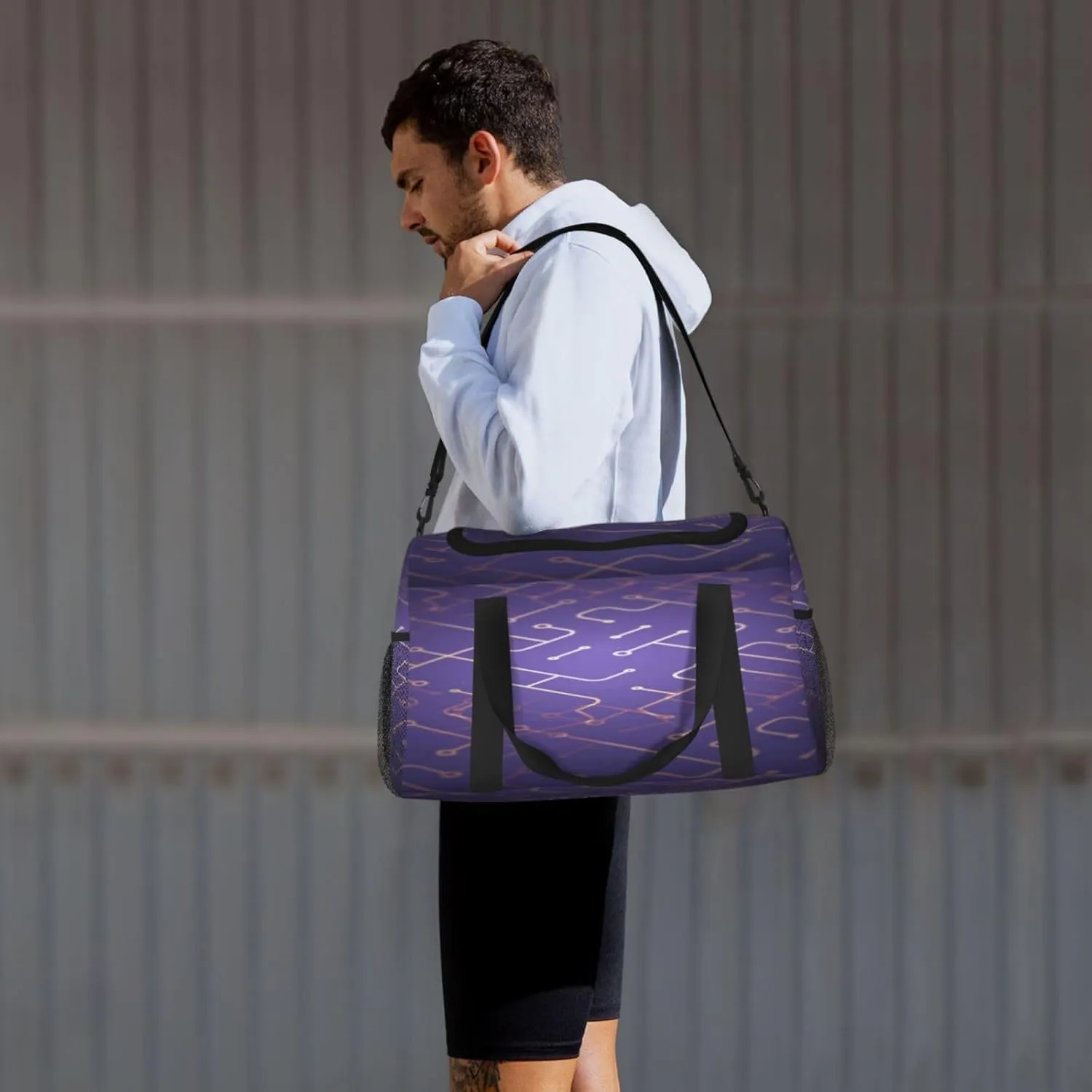 Circuit Board Travel Duffel Bag Large Foldable Waterproof Overnight Bag For Beach Swim Bags Pool Sports Gym