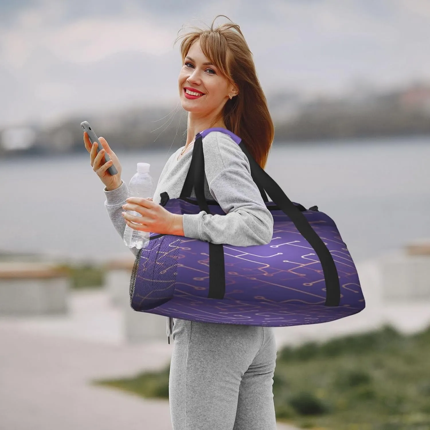 Circuit Board Travel Duffel Bag Large Foldable Waterproof Overnight Bag For Beach Swim Bags Pool Sports Gym