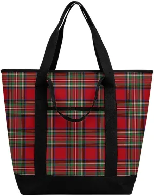 Clan Tartan Blue And Green Fashionable Large Capacity Insulated Shopping Bag