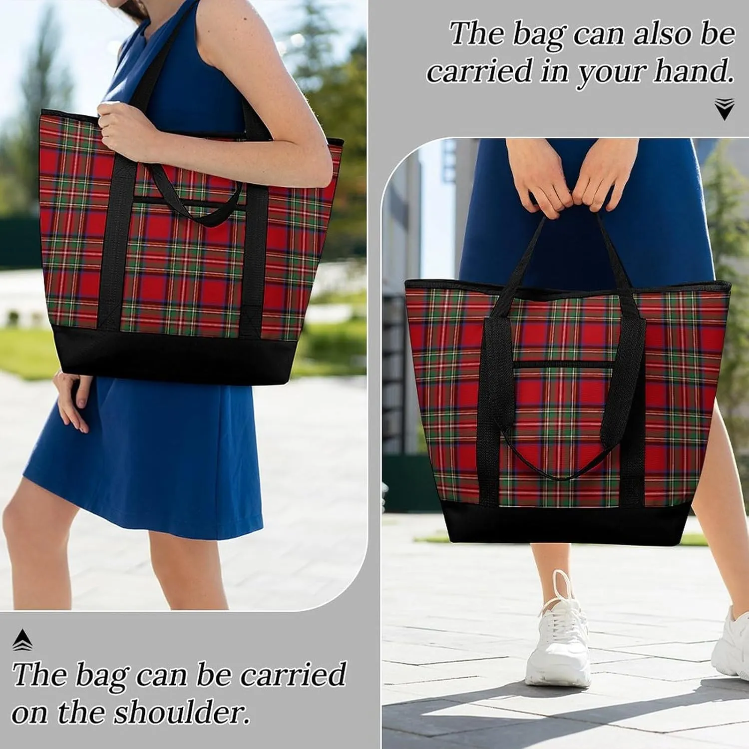 Clan Tartan Blue And Green Fashionable Large Capacity Insulated Shopping Bag