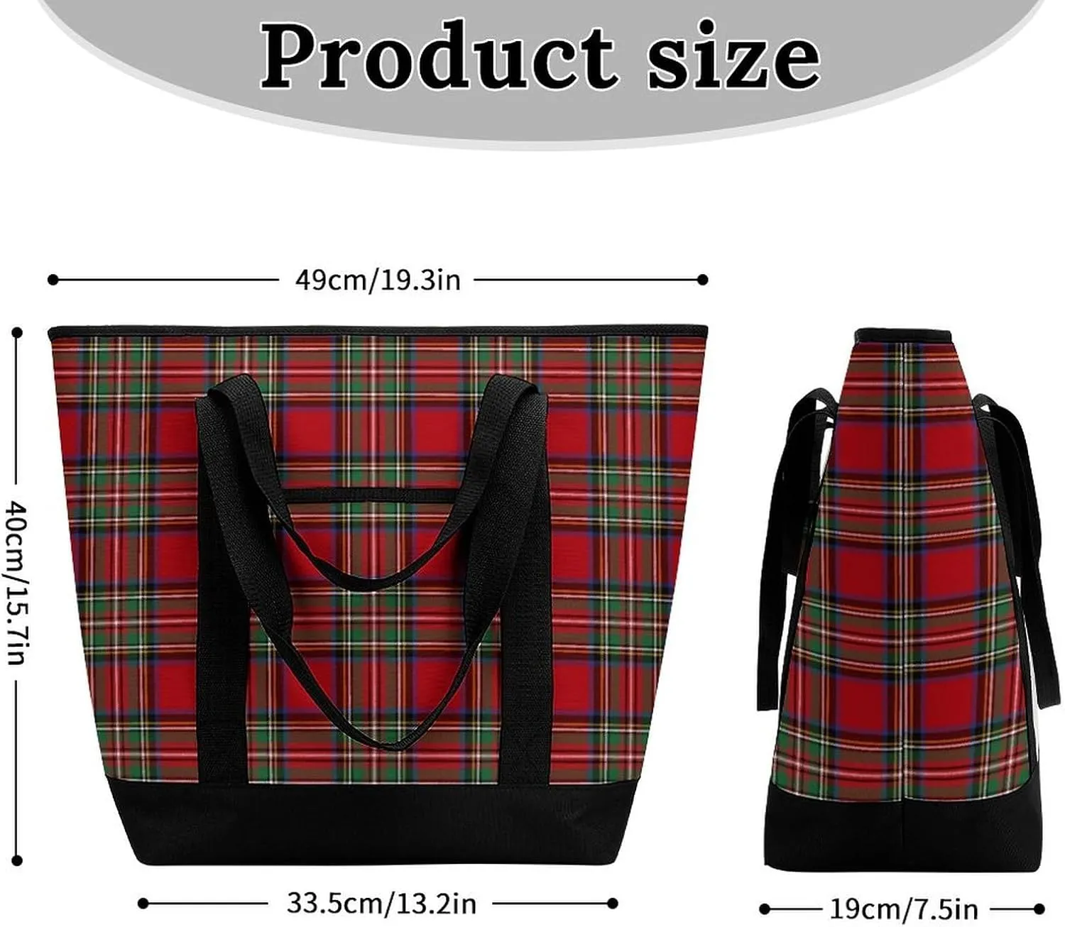 Clan Tartan Blue And Green Fashionable Large Capacity Insulated Shopping Bag