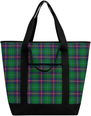 Clan Tartan Blue And Green Fashionable Large Capacity Insulated Shopping Bag