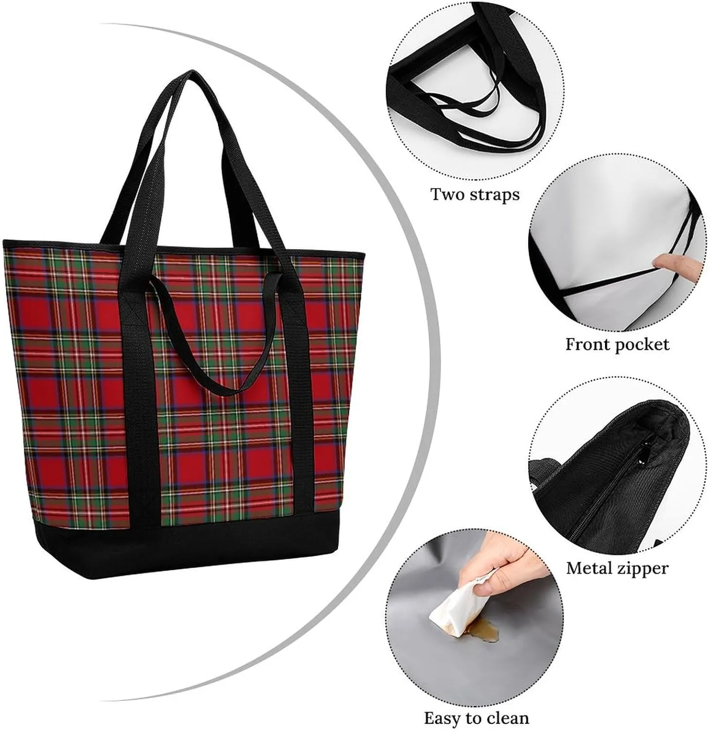 Clan Tartan Blue And Green Fashionable Large Capacity Insulated Shopping Bag