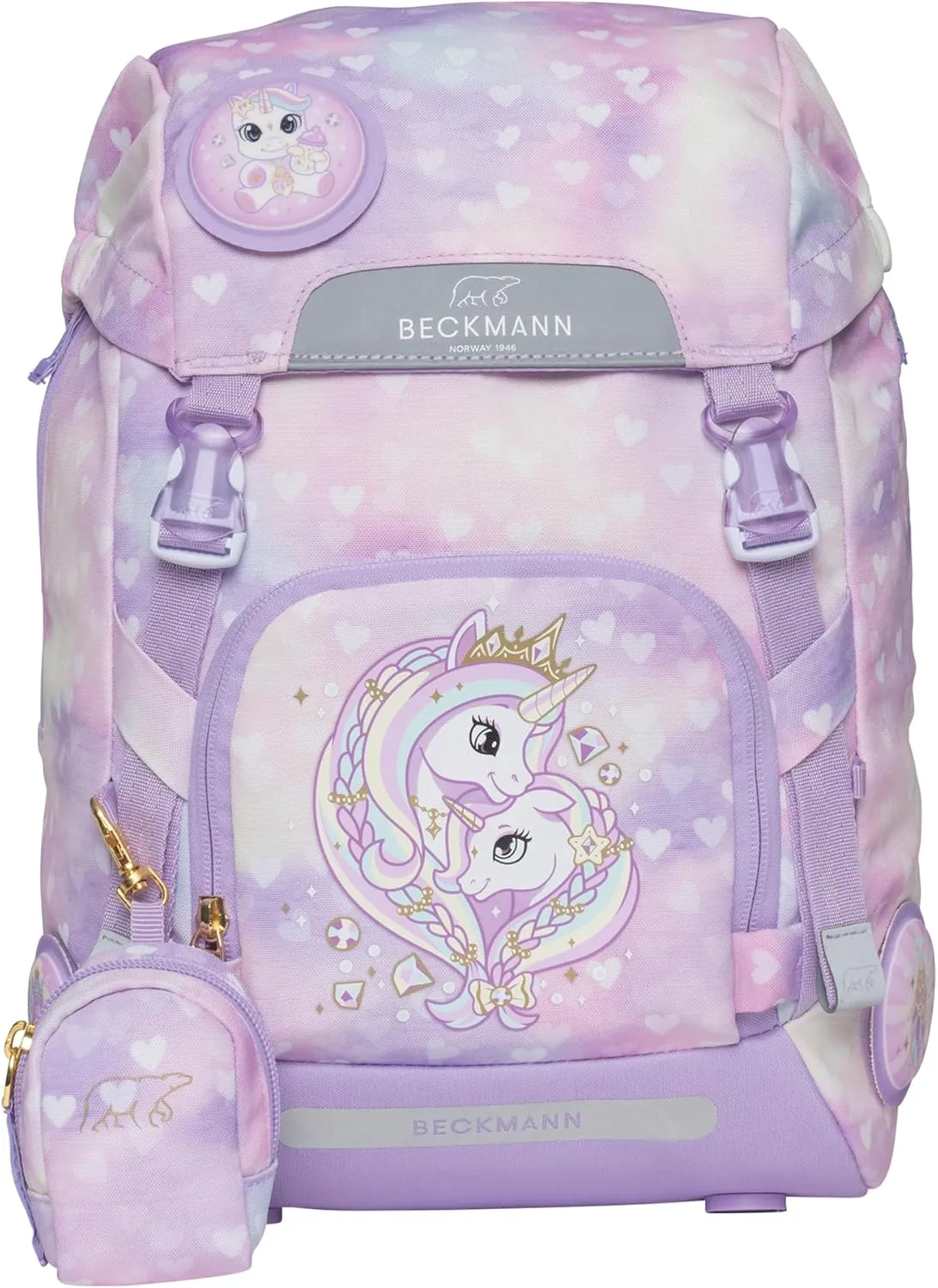 CLASSIC Ergonomic School Backpack for Kids – Lightweight, Adjustable, Spacious – Posture-Friendly, Durable – Ages 6-8, Elementary school, 1st & 2nd grade. 22 lt. UNICORN PRINCESS, PURPLE
