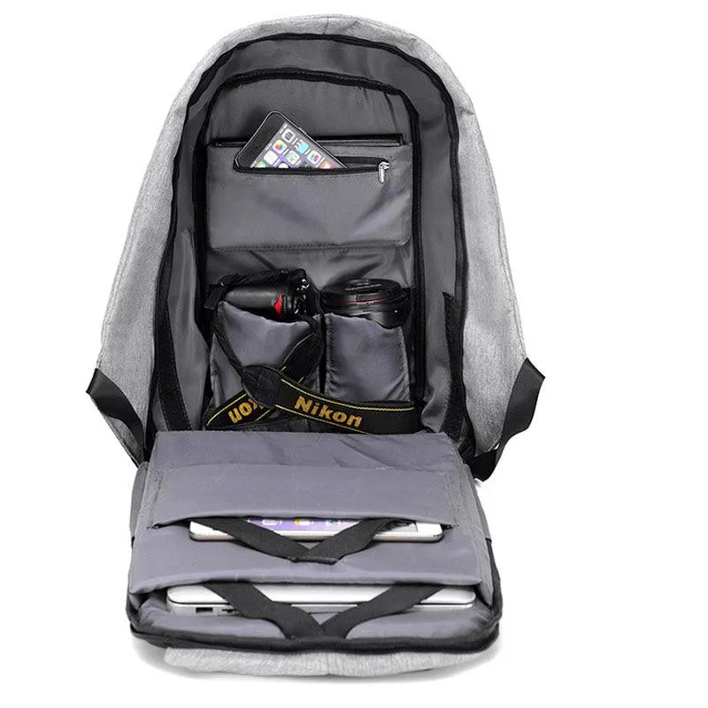 Classic Laptop Anti Theft Backpack with USB Charging