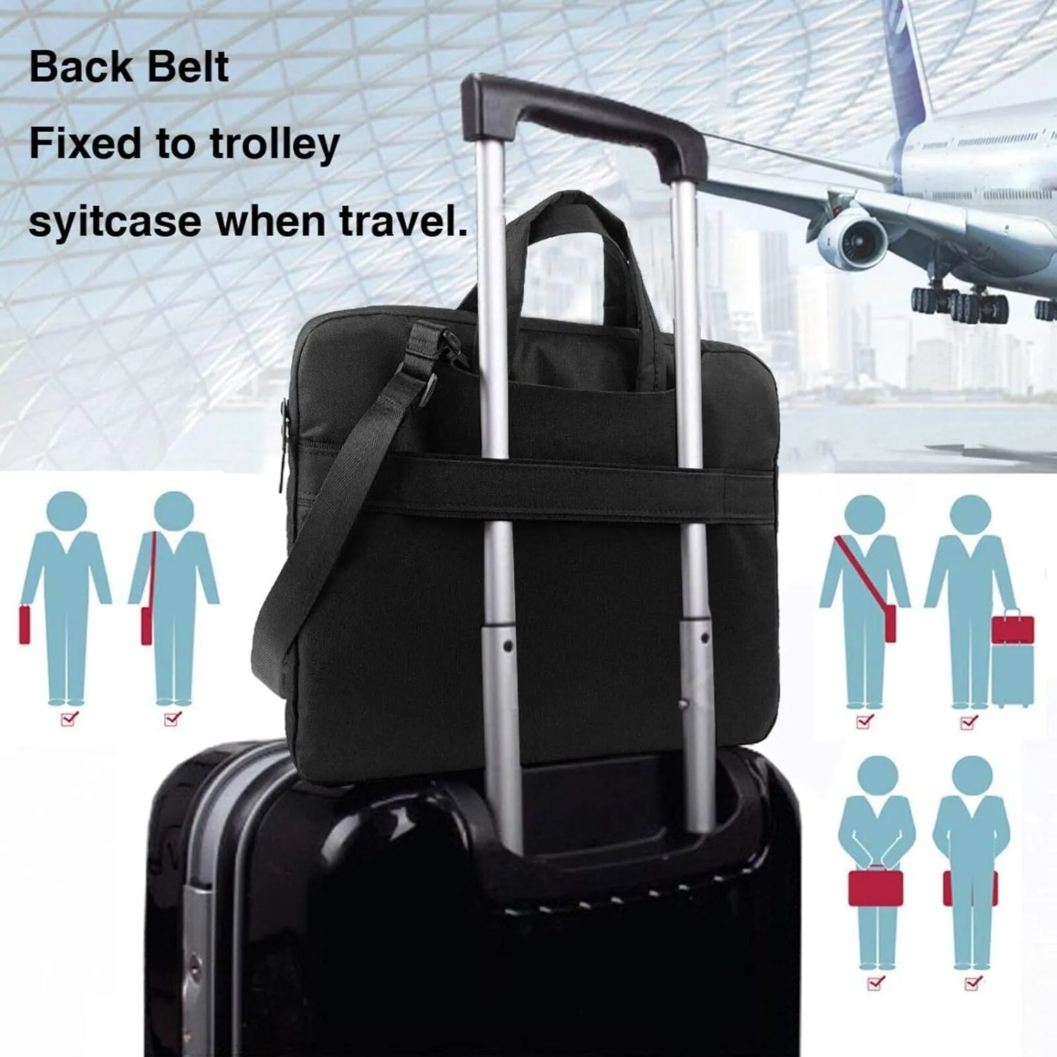 Clear Sea Water Printed Laptop Tote Bag Travel Bag Business Computer Bag Work Bag for Men Women