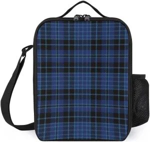 Clergy Blue Black White Large Capacity Portable Insulated Cold Meal Bag Unisex