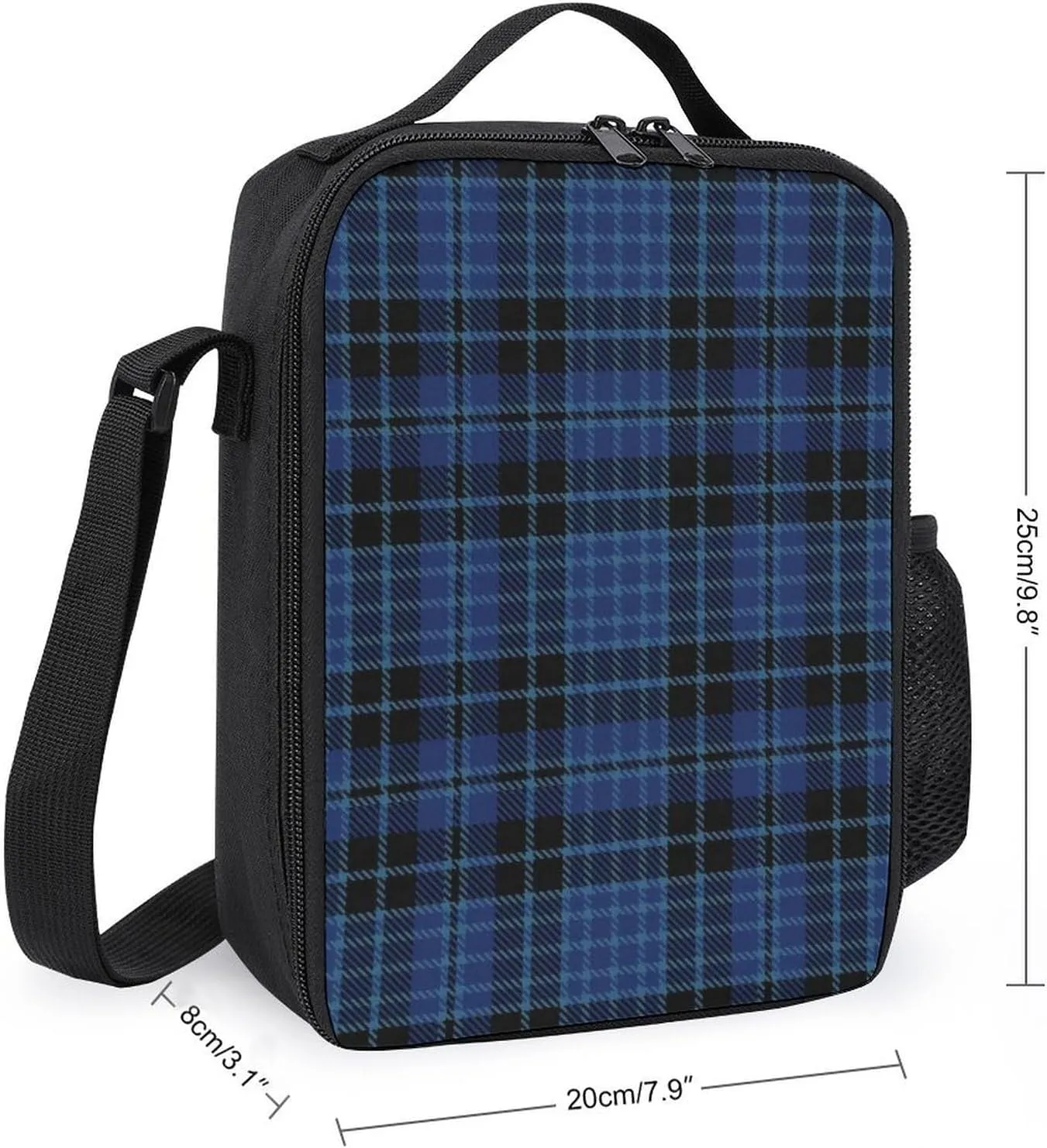Clergy Blue Black White Large Capacity Portable Insulated Cold Meal Bag Unisex