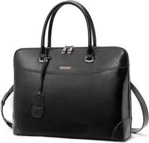 CLUCI Leather Briefcase for Women 15.6 Inch Laptop Business Computer Ladies Stylish Work Handbags Shoulder Bag