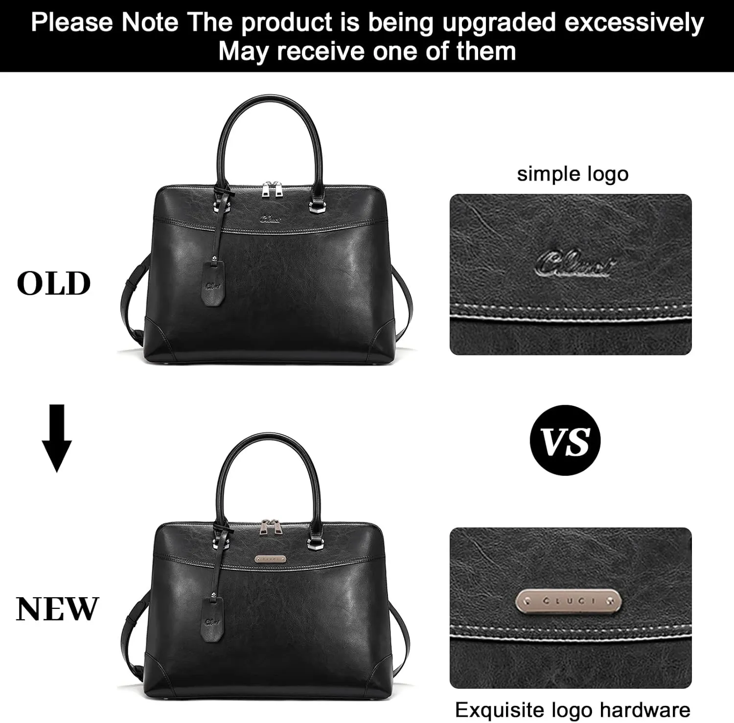 CLUCI Leather Briefcase for Women 15.6 Inch Laptop Business Computer Ladies Stylish Work Handbags Shoulder Bag