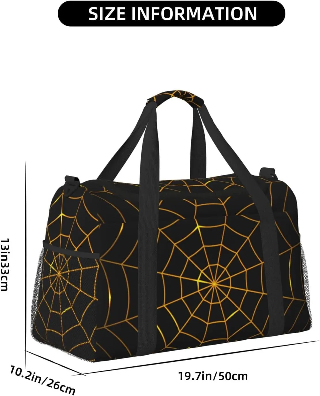 Cobweb Gold Travel Duffel Bag Large Foldable Waterproof Overnight Bag For Beach Swim Bags Pool Sports Gym