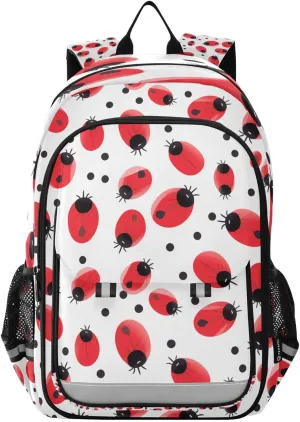 Coccinella Septempunctata Backpack for Boys Girls Students Bookbag School Daypack