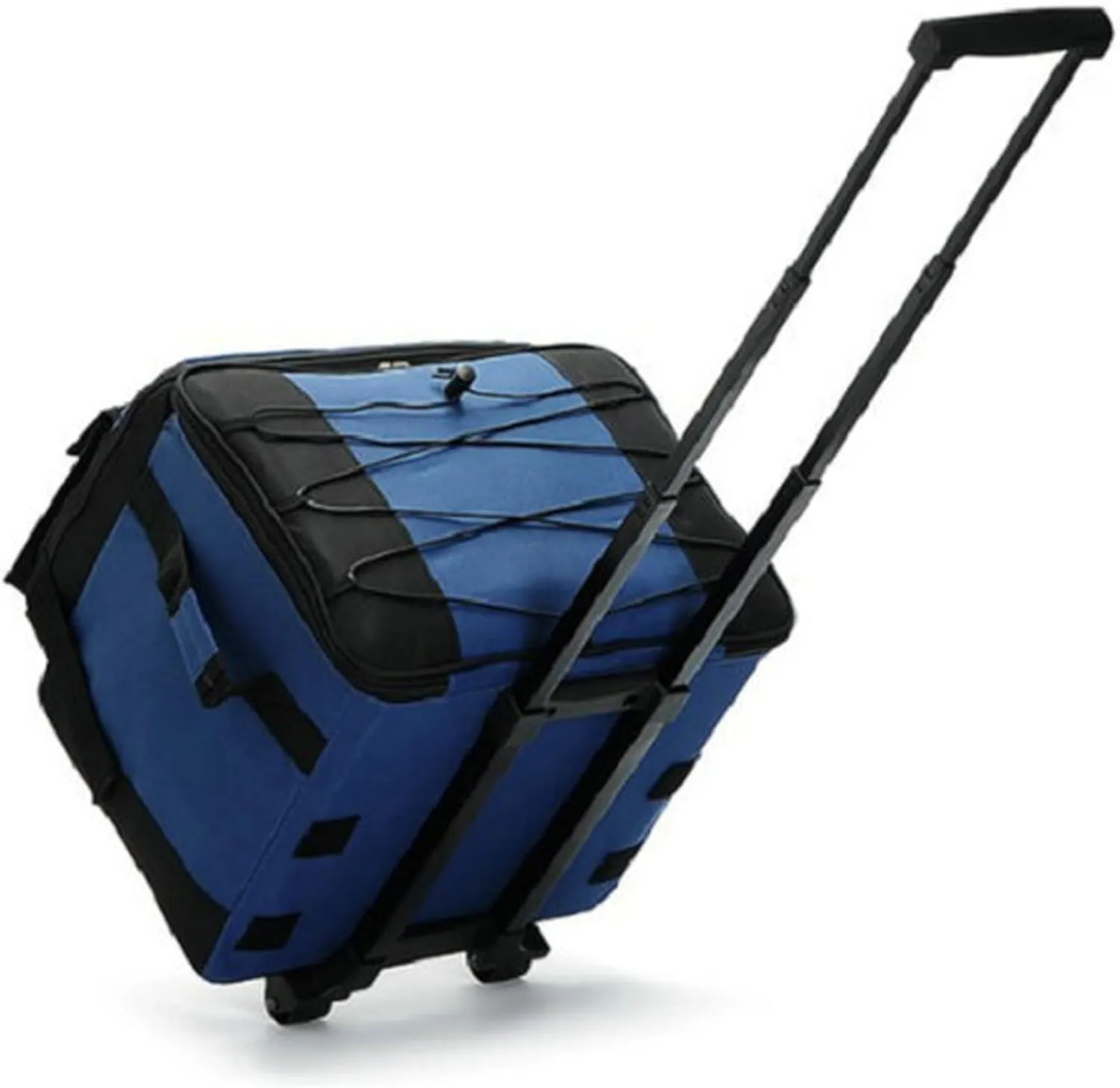 Collapsible Rolling Cooler, Insulated Cooler Bag with Wheels and Handle, 38L Large Travel for Grocery Shopping