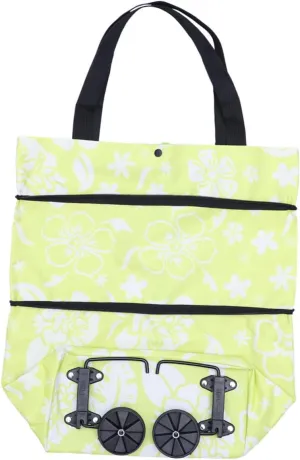 Collapsible Shopping Bag Wheels Multi-function Trolley Stylish Oxford Travel Tote